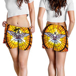 Holy Spirit Dove Stained Glass Print Women's Shorts
