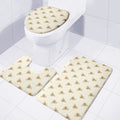 Honey Bee Hive Pattern Print 3 Piece Bath Mat Set