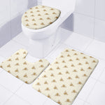 Honey Bee Hive Pattern Print 3 Piece Bath Mat Set