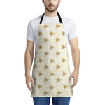 Honey Bee Hive Pattern Print Apron