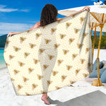 Honey Bee Hive Pattern Print Beach Sarong Wrap