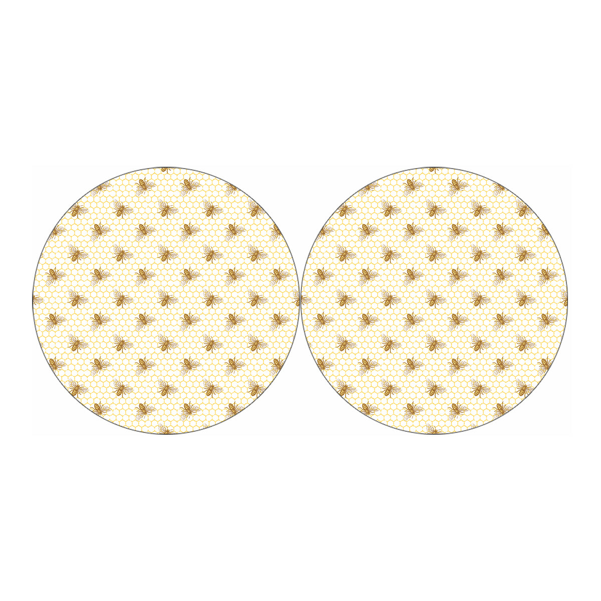 Honey Bee Hive Pattern Print Car Coasters
