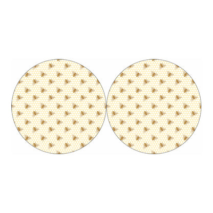 Honey Bee Hive Pattern Print Car Coasters