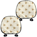 Honey Bee Hive Pattern Print Car Headrest Covers