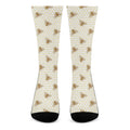 Honey Bee Hive Pattern Print Crew Socks