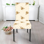 Honey Bee Hive Pattern Print Dining Chair Slipcover