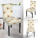 Honey Bee Hive Pattern Print Dining Chair Slipcover