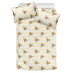 Honey Bee Hive Pattern Print Duvet Cover Bedding Set