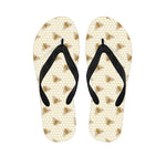 Honey Bee Hive Pattern Print Flip Flops