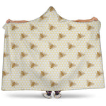 Honey Bee Hive Pattern Print Hooded Blanket