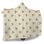 Honey Bee Hive Pattern Print Hooded Blanket