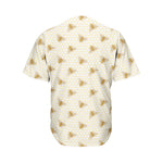 Honey Bee Hive Pattern Print Men's Baseball Jersey