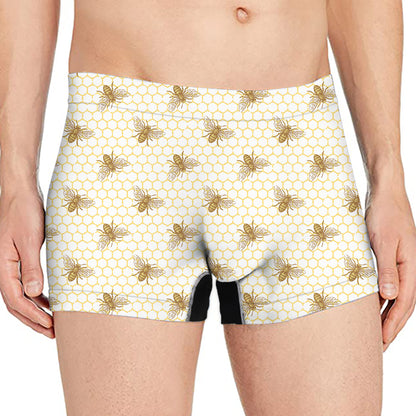Honey Bee Hive Pattern Print Men's Boxer Briefs