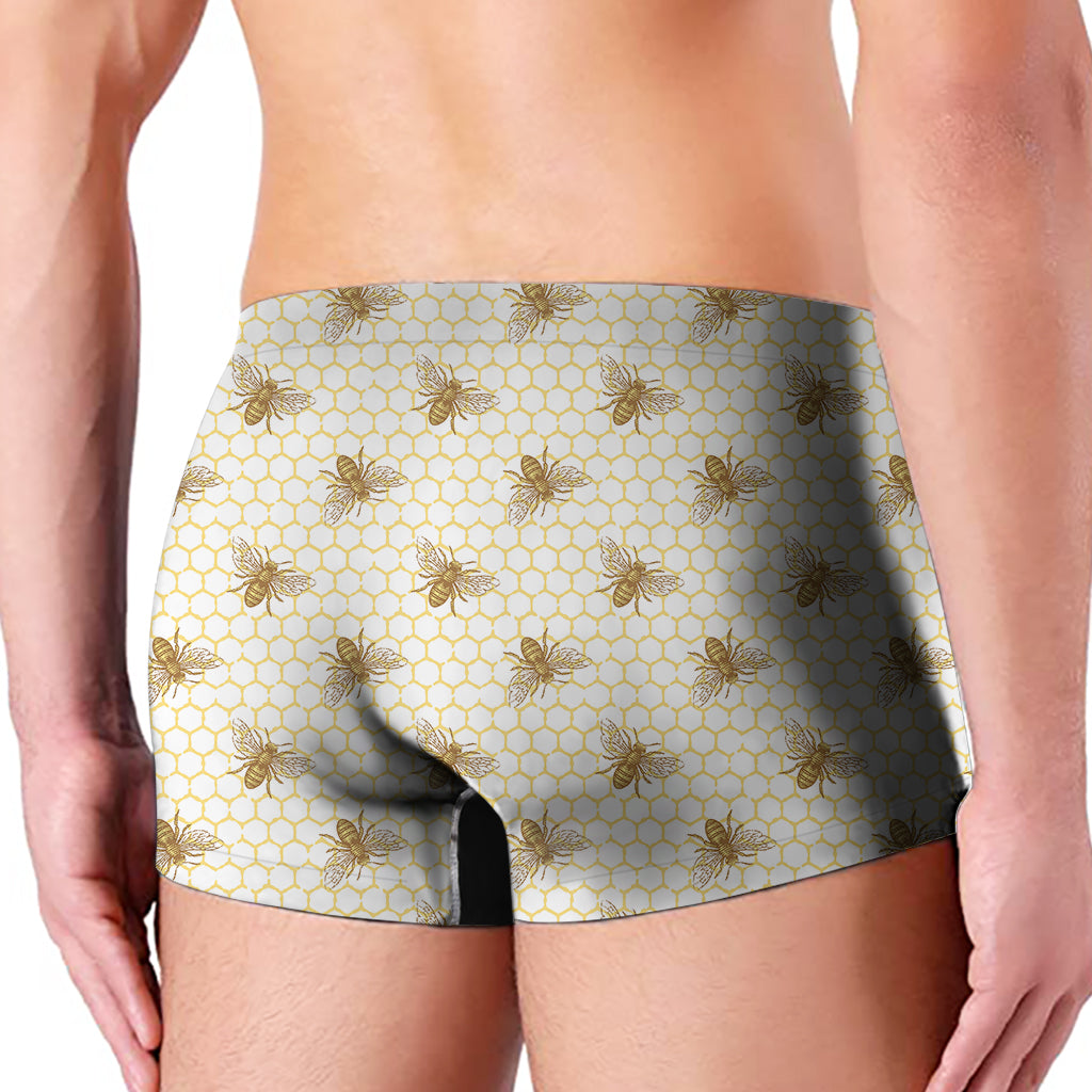 Honey Bee Hive Pattern Print Men's Boxer Briefs