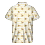 Honey Bee Hive Pattern Print Men's Short Sleeve Shirt