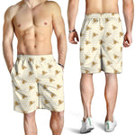 Honey Bee Hive Pattern Print Men's Shorts