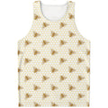 Honey Bee Hive Pattern Print Men's Tank Top