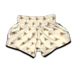 Honey Bee Hive Pattern Print Muay Thai Boxing Shorts