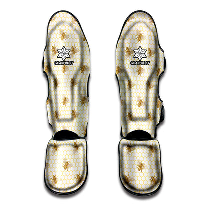 Honey Bee Hive Pattern Print Muay Thai Shin Guard