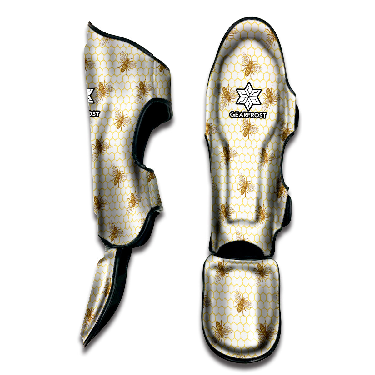 Honey Bee Hive Pattern Print Muay Thai Shin Guard