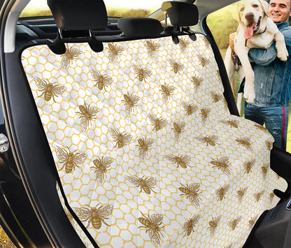 Honey Bee Hive Pattern Print Pet Car Back Seat Cover