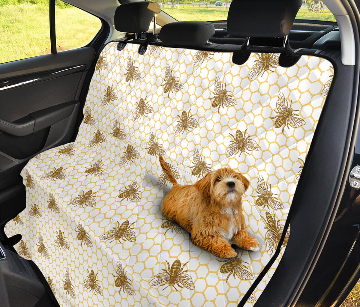 Honey Bee Hive Pattern Print Pet Car Back Seat Cover