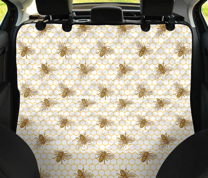 Honey Bee Hive Pattern Print Pet Car Back Seat Cover