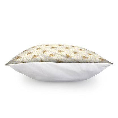 Honey Bee Hive Pattern Print Pillow Cover