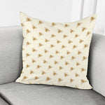 Honey Bee Hive Pattern Print Pillow Cover