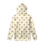 Honey Bee Hive Pattern Print Pullover Hoodie