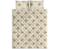 Honey Bee Hive Pattern Print Quilt Bed Set