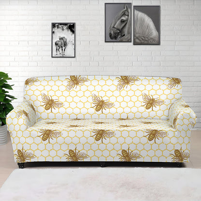 Honey Bee Hive Pattern Print Sofa Cover
