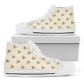 Honey Bee Hive Pattern Print White High Top Sneakers