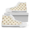 Honey Bee Hive Pattern Print White High Top Shoes