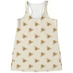 Honey Bee Hive Pattern Print Women's Racerback Tank Top