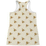 Honey Bee Hive Pattern Print Women's Racerback Tank Top