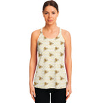 Honey Bee Hive Pattern Print Women's Racerback Tank Top