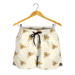 Honey Bee Hive Pattern Print Women's Shorts