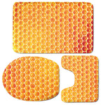 Honey Bee Hive Print 3 Piece Bath Mat Set