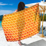Honey Bee Hive Print Beach Sarong Wrap
