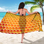 Honey Bee Hive Print Beach Sarong Wrap