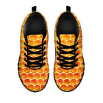 Honey Bee Hive Print Black Sneakers
