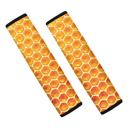 Honey Bee Hive Print Car Seat Belt Covers