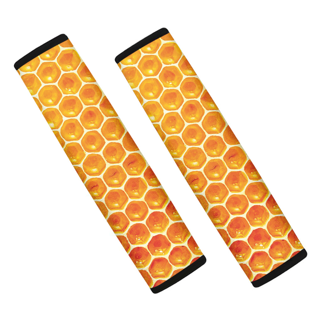 Honey Bee Hive Print Car Seat Belt Covers