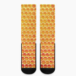 Honey Bee Hive Print Crew Socks