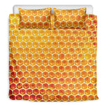 Honey Bee Hive Print Duvet Cover Bedding Set