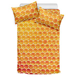 Honey Bee Hive Print Duvet Cover Bedding Set