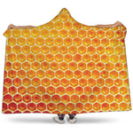 Honey Bee Hive Print Hooded Blanket