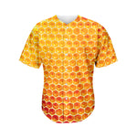 Honey Bee Hive Print Men's Baseball Jersey