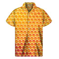 Honey Bee Hive Print Men's Short Sleeve Shirt